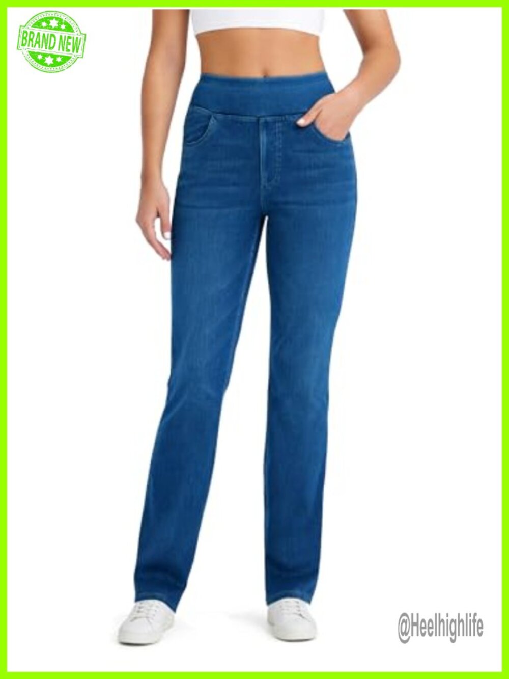 High Stretch Yoga Jeans Skinny Bootcut Pants with Pockets
